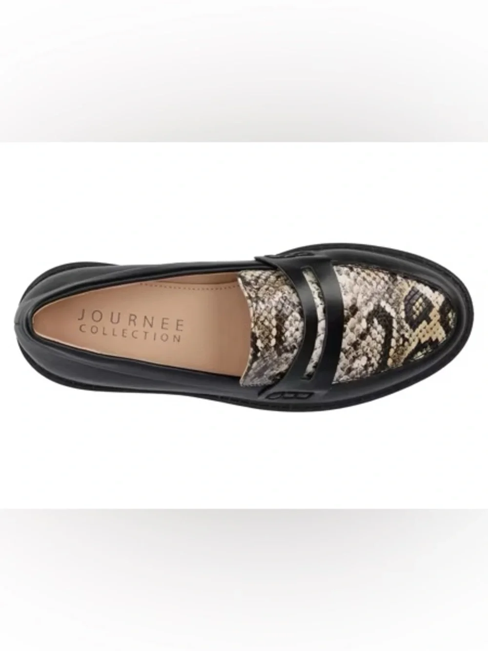 Journee Collection Kenly Penny Loafer black crocodile faux leather size 12